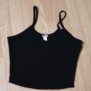 Black Ribbed Tank Top